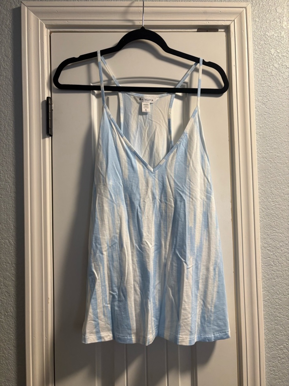Athleta Nighttime Bliss Cami Women XL Blue White Tie Dye Racerback Sleep Tank